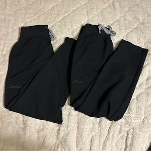 BUNDLE 2 Figs High Waisted Yola Skinny Scrub Pants straight leg size xs p black
